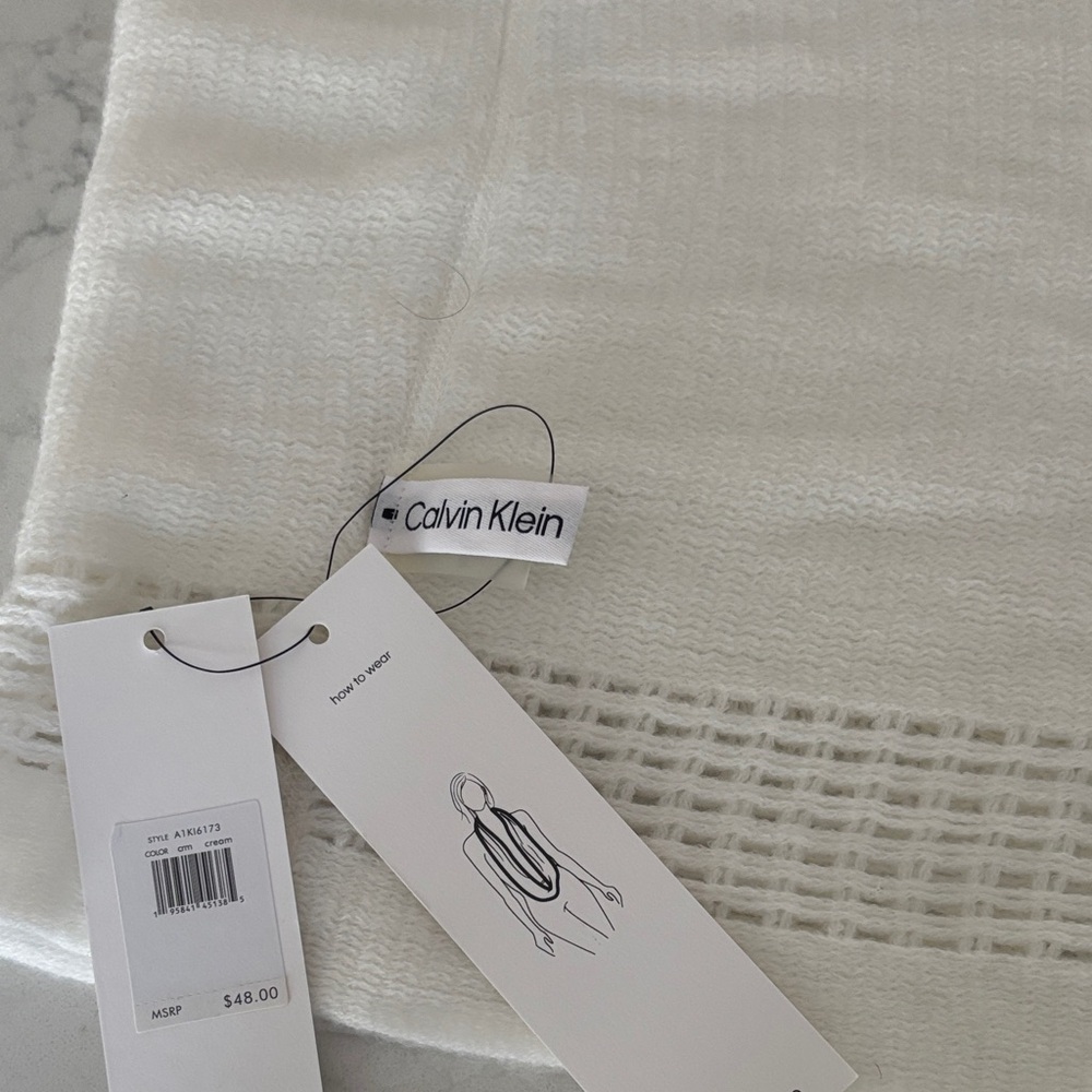 Calvin Klein Ivory Knit Wrap